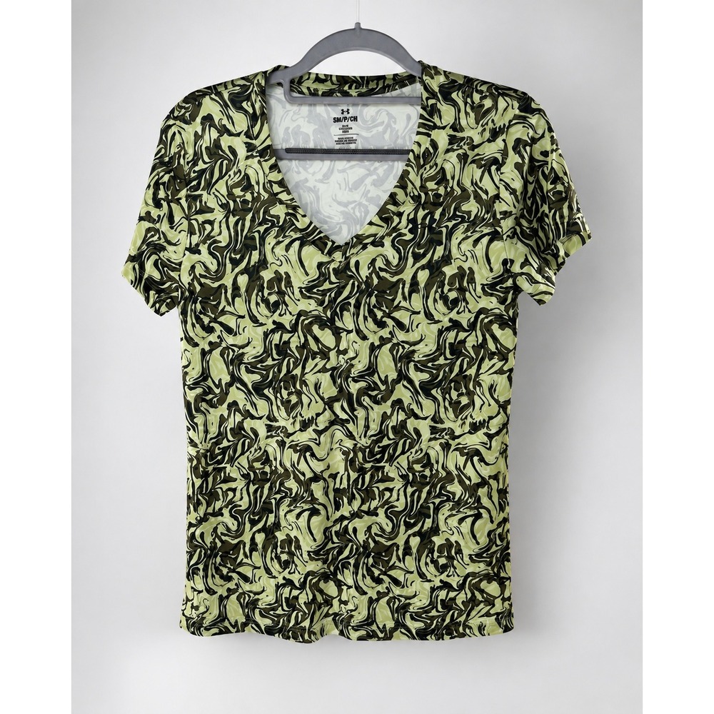 Under Armour Women's Small Loose Fit V Neck Abstract Print Athletic Shirt